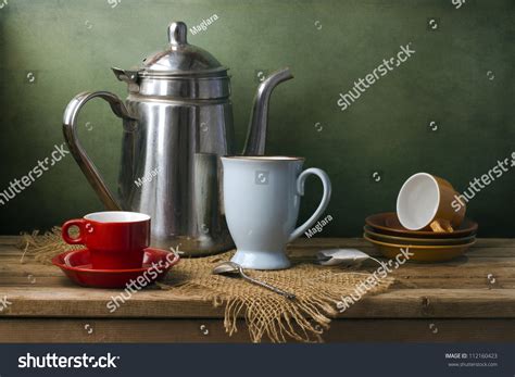 Still Life Teapot Cups On Wooden Stock Photo 112160423 Shutterstock