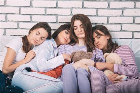 Sleeping Group Of Young People In A Bad Stock Image Image Of Adult