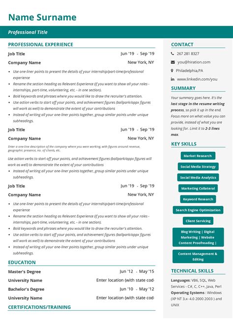 Best Free Resume Templates With Examples 2020