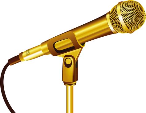 Gold Clipart Microphone Gold Microphone Transparent F