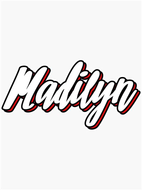 Madilyn First Name Hand Lettered Design Sticker For Sale By Sulies