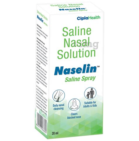 Naselin Saline Nasal Cleaning Spray For Adults And Kids Clears Blocked