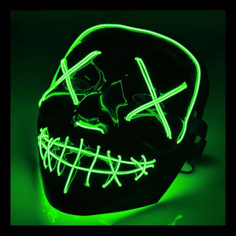 Köp El Wire Purge Led Mask Grön Skojiga Saker Online