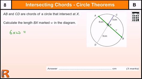 Circle Theorem Intersecting Chords Gcse Maths Revision Exam Paper