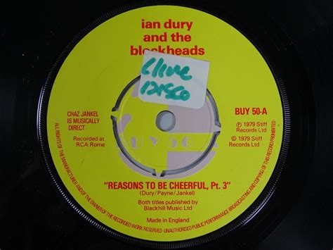 ian dury and the blockheads ‎ reasons to be cheerful part three 7 inch single top hat
