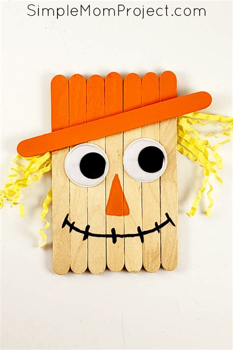 Easy Popsicle Stick Scarecrow Craft Tutorial Scarecrow Crafts Craft