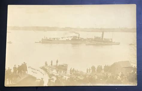 Rare 1913 Ww1 Us Navy Submarine With Crew On Board Real Photo Postcard