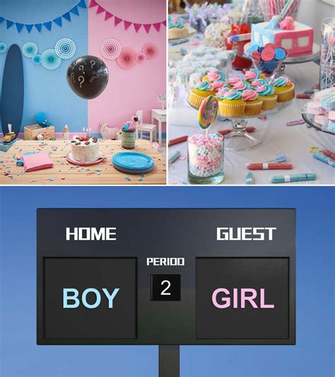 Set Gender Reveal Party Game Poster Stickers Party Background Decoration Supplies Home Kitchen