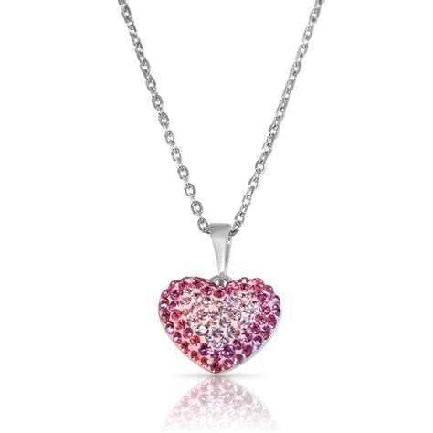 Swarovski Crystal Heart Necklace 925 Sterling Silver Envyher