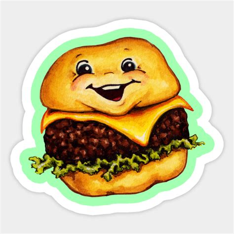 Cheeseburger Cartoons Bbq Sticker Teepublic