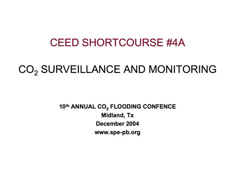 2004 ceed short course “co2 surveillance and monitoring” co2 conference