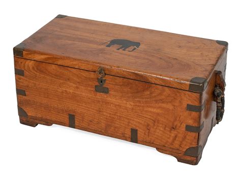 Sold Price Chinese Brass Bound Camphorwood Trunk 19th Century Height