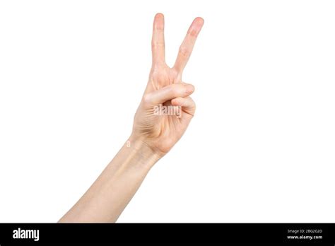 Caucasian Girl Making Peace Sign Cut Out Stock Images And Pictures Alamy