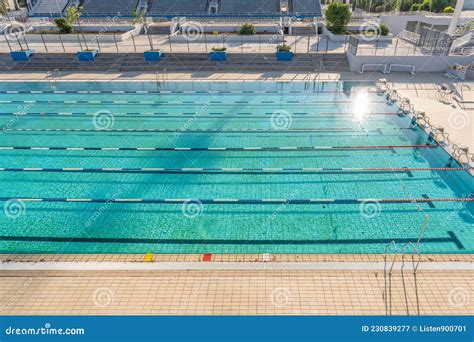 Outdoor Swimming Pool With Sunlight Stock Image Image Of City
