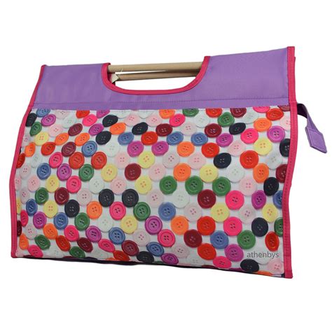 I use this bag as a knitting bag and it is just so good and makes life a lot easier, i just pick up the bag and go.plenty of room for knitting needles and a hole to put your wool through, and at such a good. Buy Button Print Knitting Storage Bag at Athenbys UK