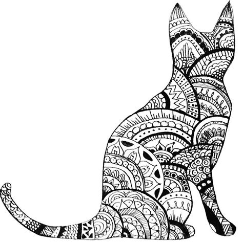 Zentangle Cat Drawing By Ayseart Un Cat Drawing Zentangle Animals