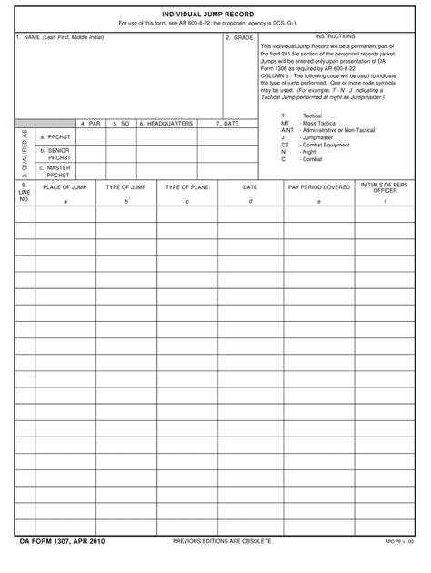 Da Form 1307 Fill Out And Sign Online Dochub