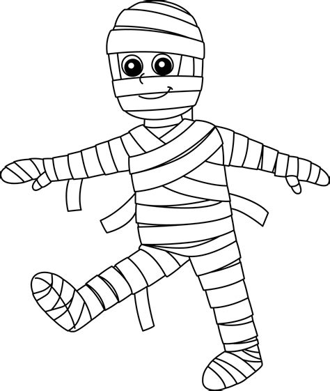Mummy Halloween Coloring Page Isolated For Kids 7528254 Vector Art At