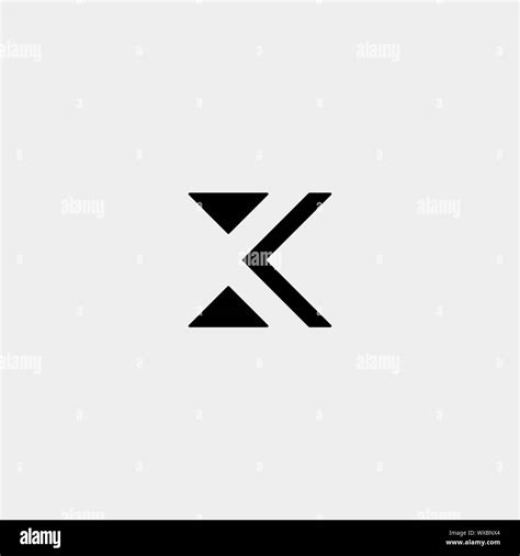 lettre x xk k kx monogramme logo design icône minimal avec la couleur noire image vectorielle
