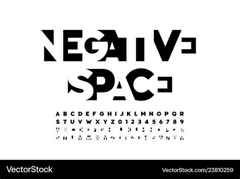 Negative Space Style Font Alphabet Letters Vector Image