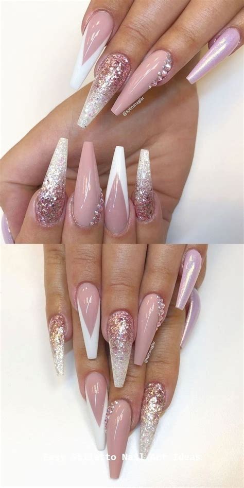 Paid Link Pink Stiletto Nails Glam Nails Fancy Nails Bling Nails