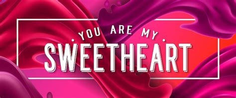 You Are My Sweetheart Lettering In Frame Premium Vector