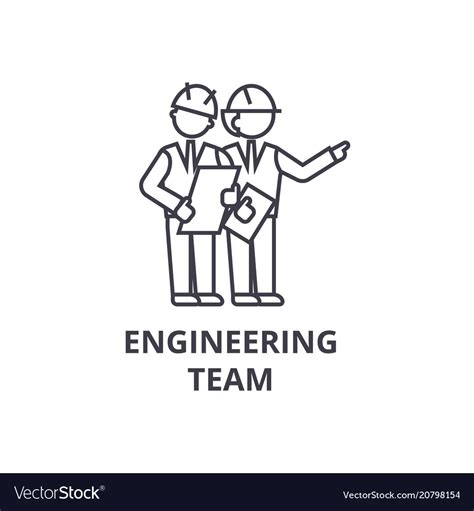 Engineering Team Line Icon Sign Royalty Free Vector Image