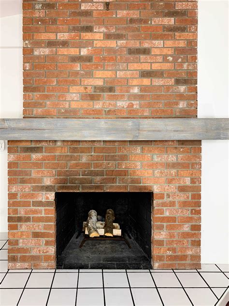 Diy Painted Brick Fireplace Makeover On A Budget Before And After The