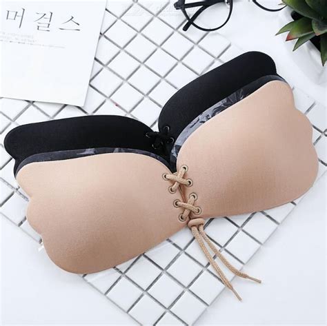 beforw strapless invisible bra sexy seamless push up silicone bras for women skin color black