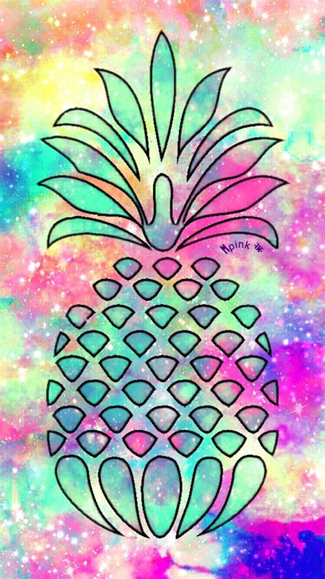 Painted Pineapple Galaxy Iphoneandroid Wallpaper I Created For The App