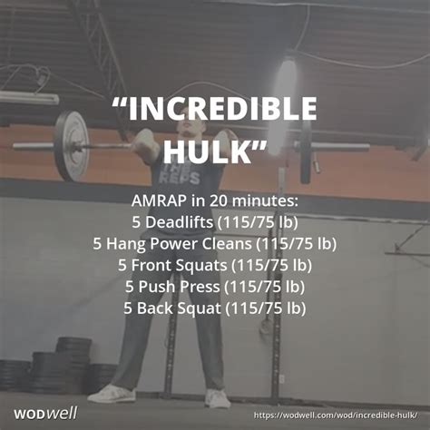 Incredible Hulk Workout Benchmark Wod Wodwell Crossfit Workouts