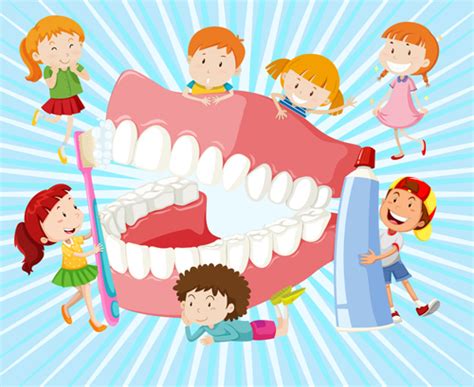 Cartoon Children With Dental Care Vector 02 Vector Cartoon Free Download