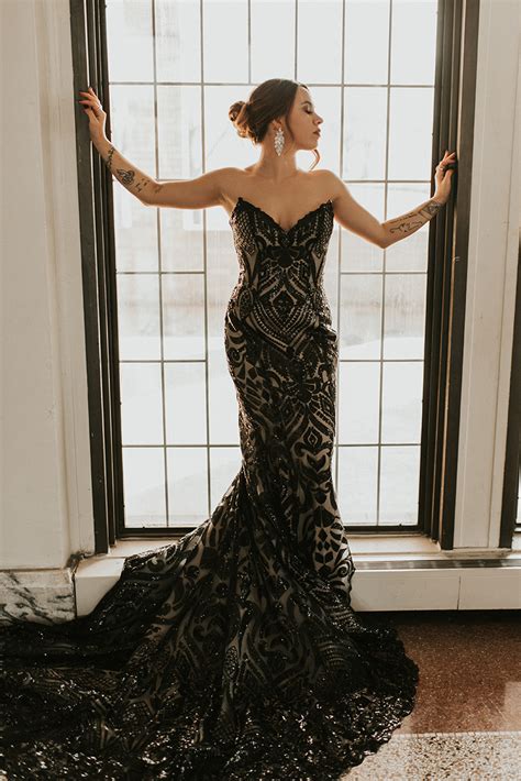 Black Wedding Dress Inspiration Styled Shoot In Style 2396 Keaton