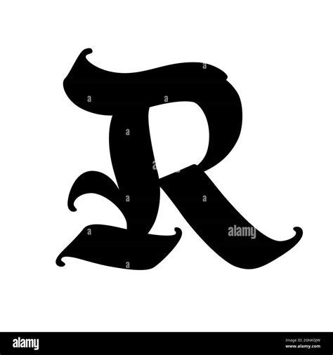 Letra R En Estilo Gótico Vector Alfabeto El Símbolo Está Aislado