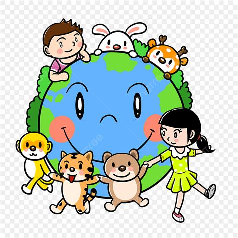 Protect The Earth Png Picture Cartoon Earth Day And Small Animals