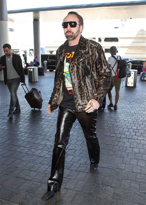 Nicolas Cage S Wardrobe Just Hit Peak Weird And We Re All For Itesquire Uk Mens Leather Pants