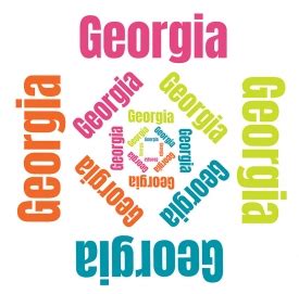 Georgia State Clipart Georgia Map Square Color Outline Clipart