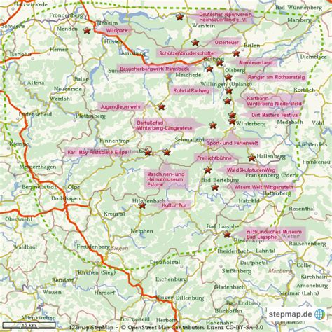 Stepmap Erlebniswelt Sauerland Landkarte Für Deutschland