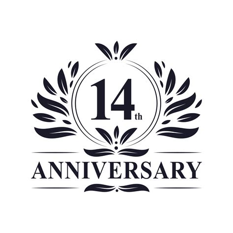 14th Anniversary Celebration Luxurious 14 Years Anniversary Logo