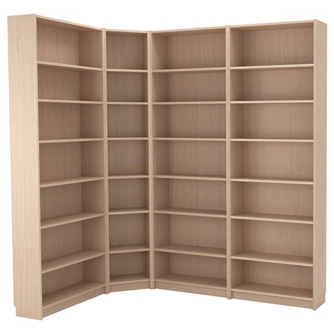 Billy Bookcase Combinationcrnr Solution White Stained Oak Veneer 215