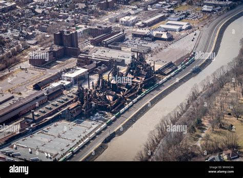Aerial View Of Bethlehem Steel Factory Stock Photo Alamy
