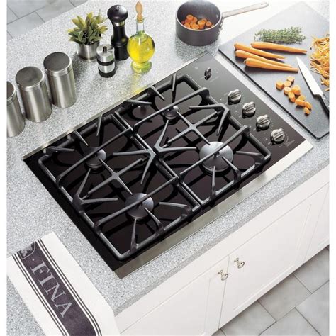 Ge Profile 30 In Gas On Glass Gas Cooktop In Stainless Steel With 4