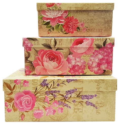 Alef Elegant Decorative Themed Nesting T Boxes 3 Boxes Nesting