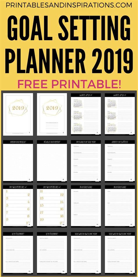 goal setting planner   printable printable