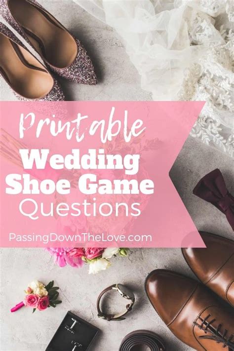 Wedding Shoes And Accessories With The Words Printable Wedding Shoe Game Questions On Top Of Them