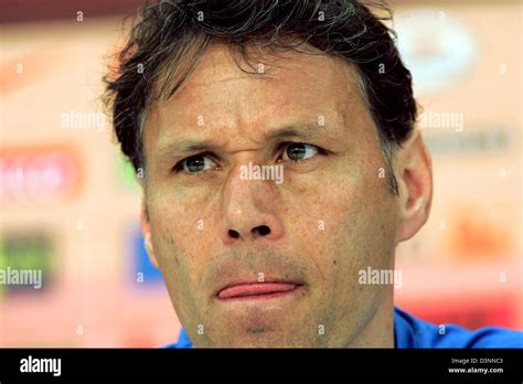 dutch national soccer team head coach marco van basten is pictured during a press conference in