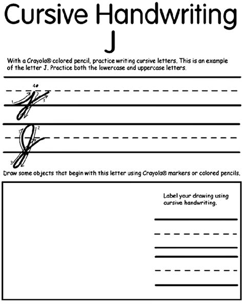 This page shows an example of the letter j. Writing Cursive J | crayola.co.uk