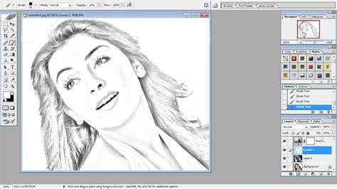 How To Make Pencil Drawing In Photoshop Cs3 Its Easy To Sketch Youtube