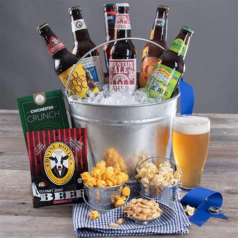 Microbrew Fan Beer And Snacks T Bucket Six Beers T Baskets For