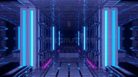 3d Rendering Illustration With Futuristic Sci Fi Techno Lights Creating